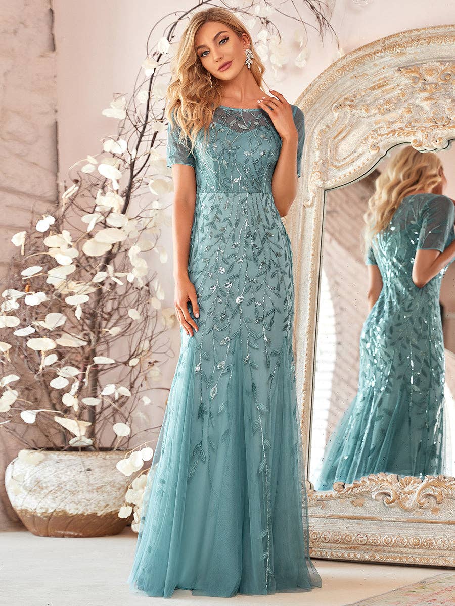 Sequin Shiny Fishtail Tulle Dresses for Party