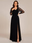 Elegant Long Sleeves Side Split Hem Evening Dresses