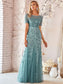 Floral Sequin Print Fishtail Tulle Dresses for Party