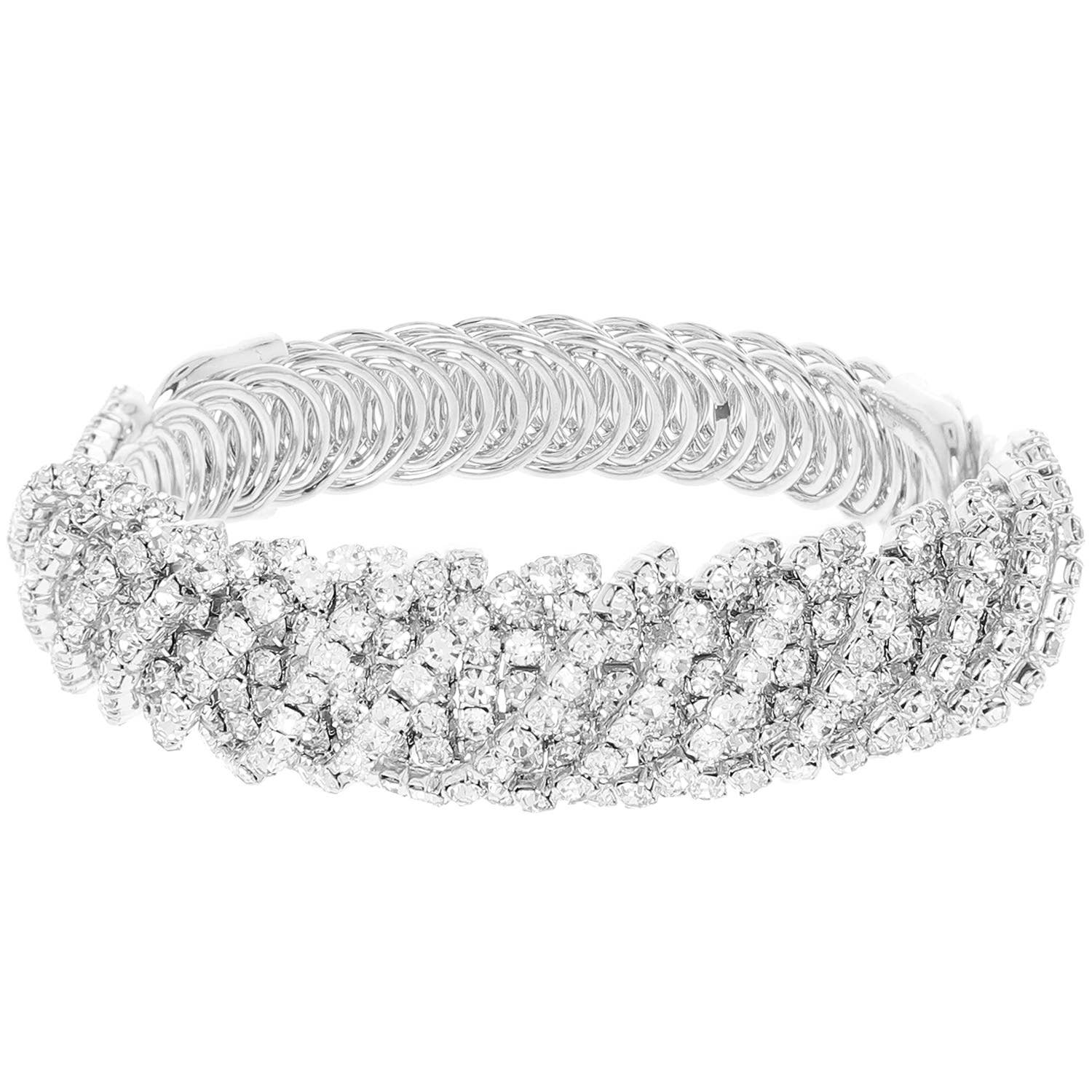 Crystal Rhinestone Pave Bangle Bracelet