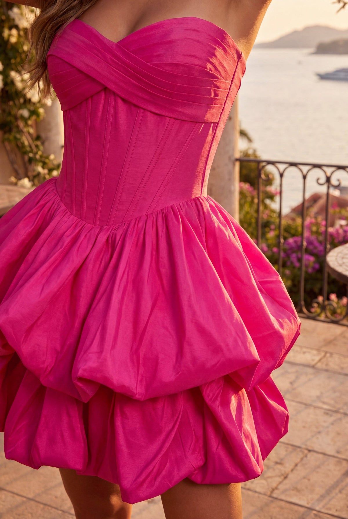 Short Corset Bubble Homecoming Dress