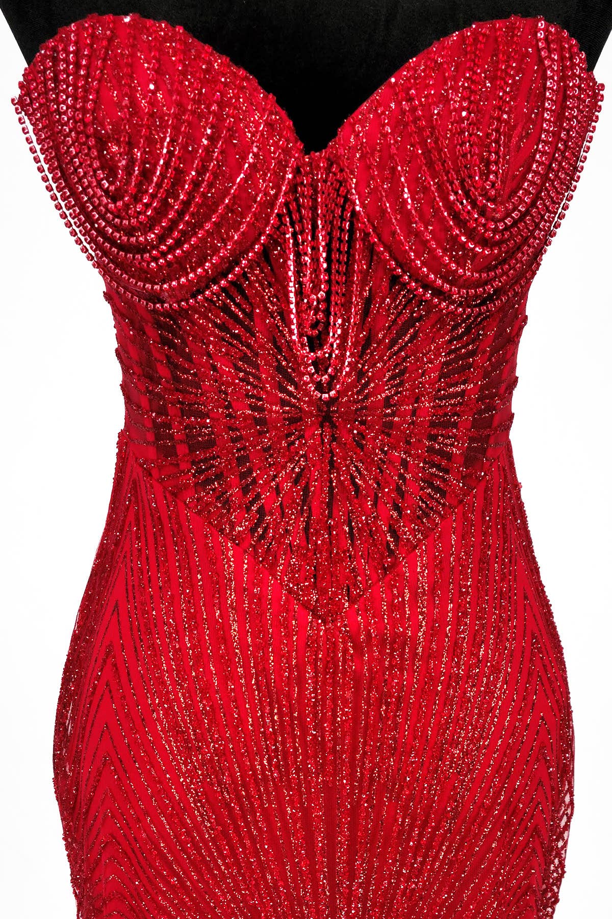 Long sparkling mermaid dress with hanging jewels CF001