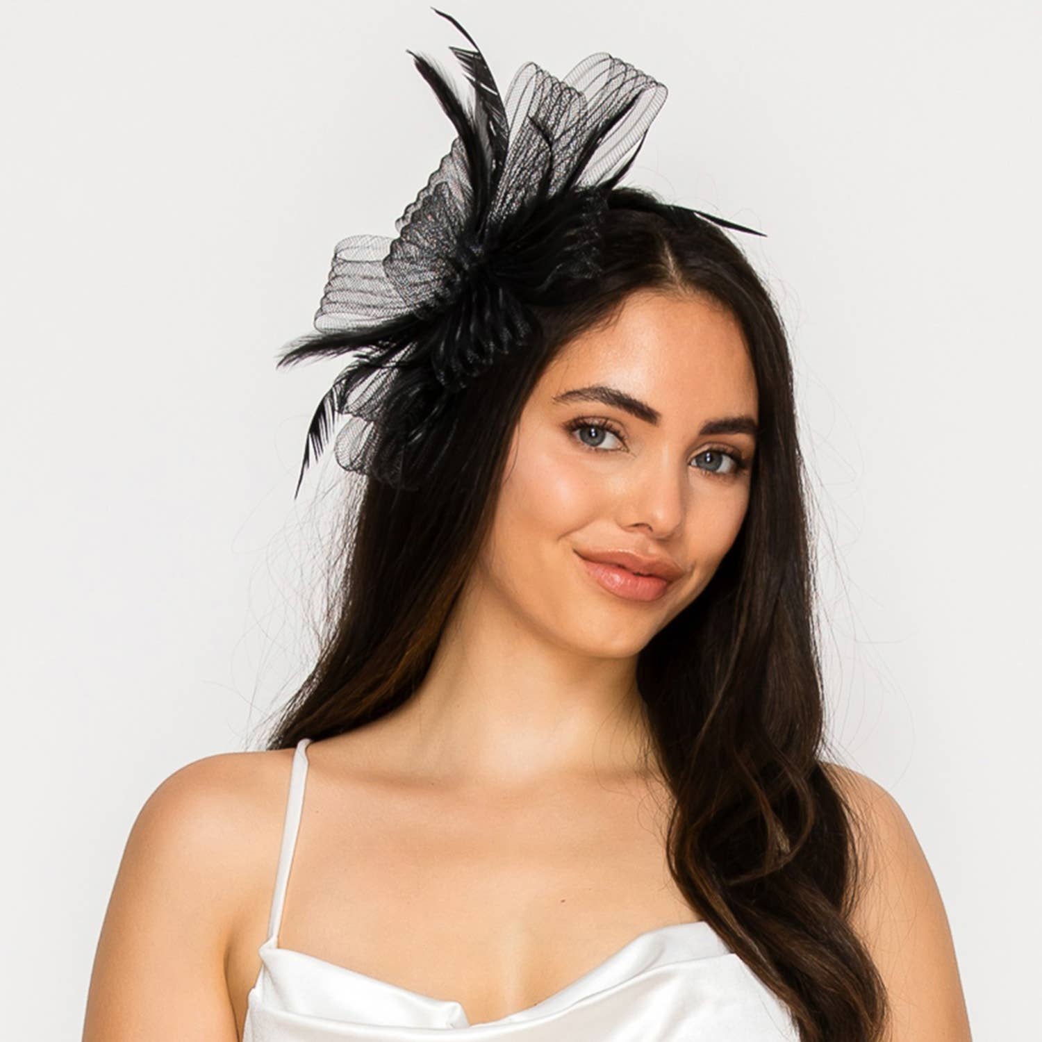 Crystal Rhinestone Masquerade Mask with Detached Fascinator