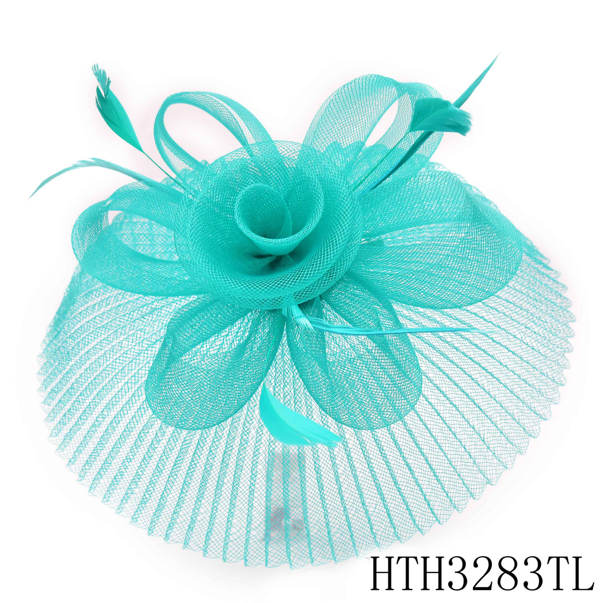 Floral Feathered Sinamay Mesh Fascinator