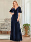 Elegant Double V Neck Velvet Wholesale Party Dress