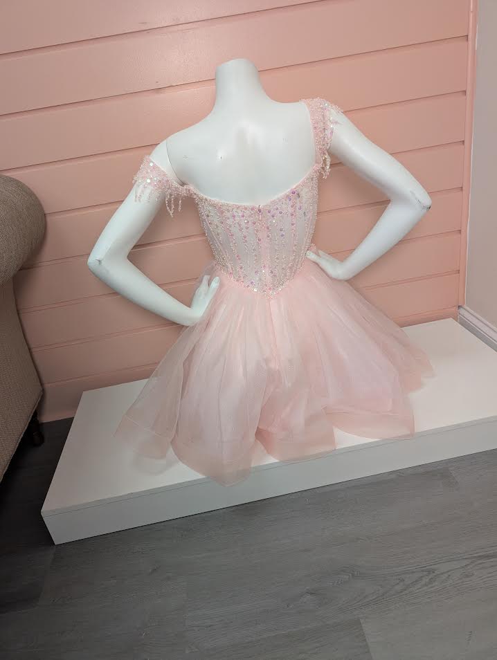 Blush Fringe Off The Shoulder