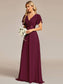 Double V-Neck Ruffles Chiffon Bridesmaid Dress