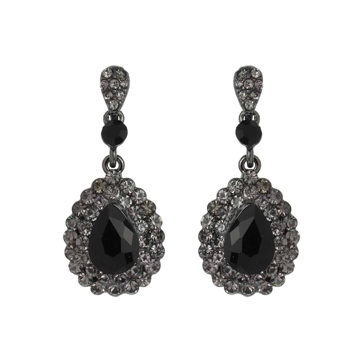 Dangly Teardrop Rhinestone Earrings