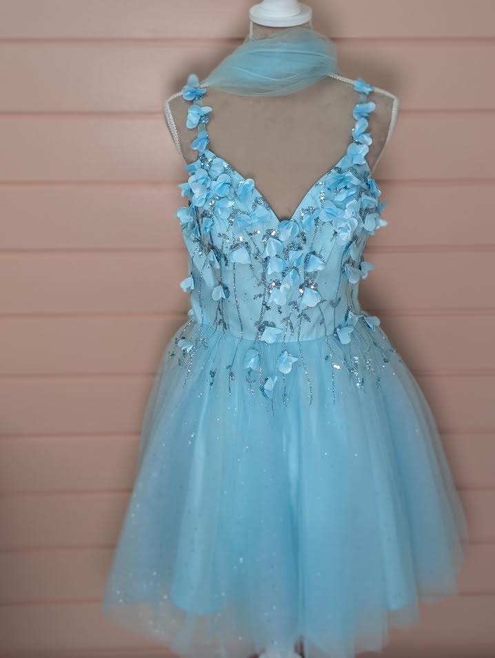 Tiffany Blue 3D Flower Dress