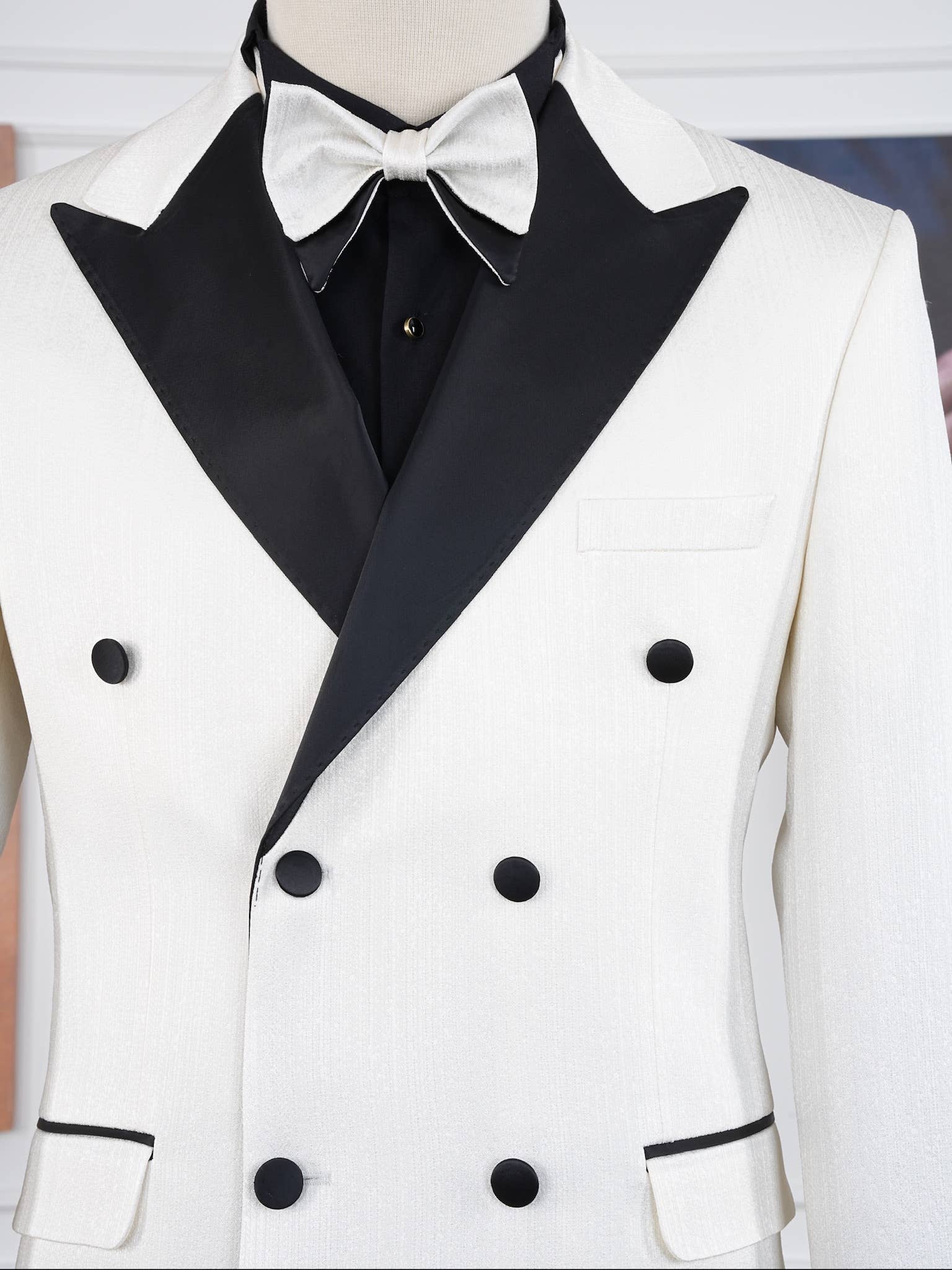 The Monaco Luxury Limited Edition Ivory black Velvet Tuxedo
