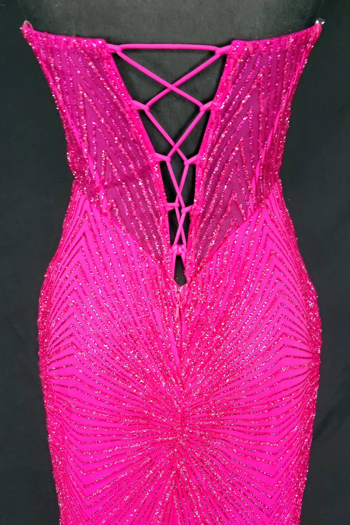 Long sparkling mermaid dress with hanging jewels CF001