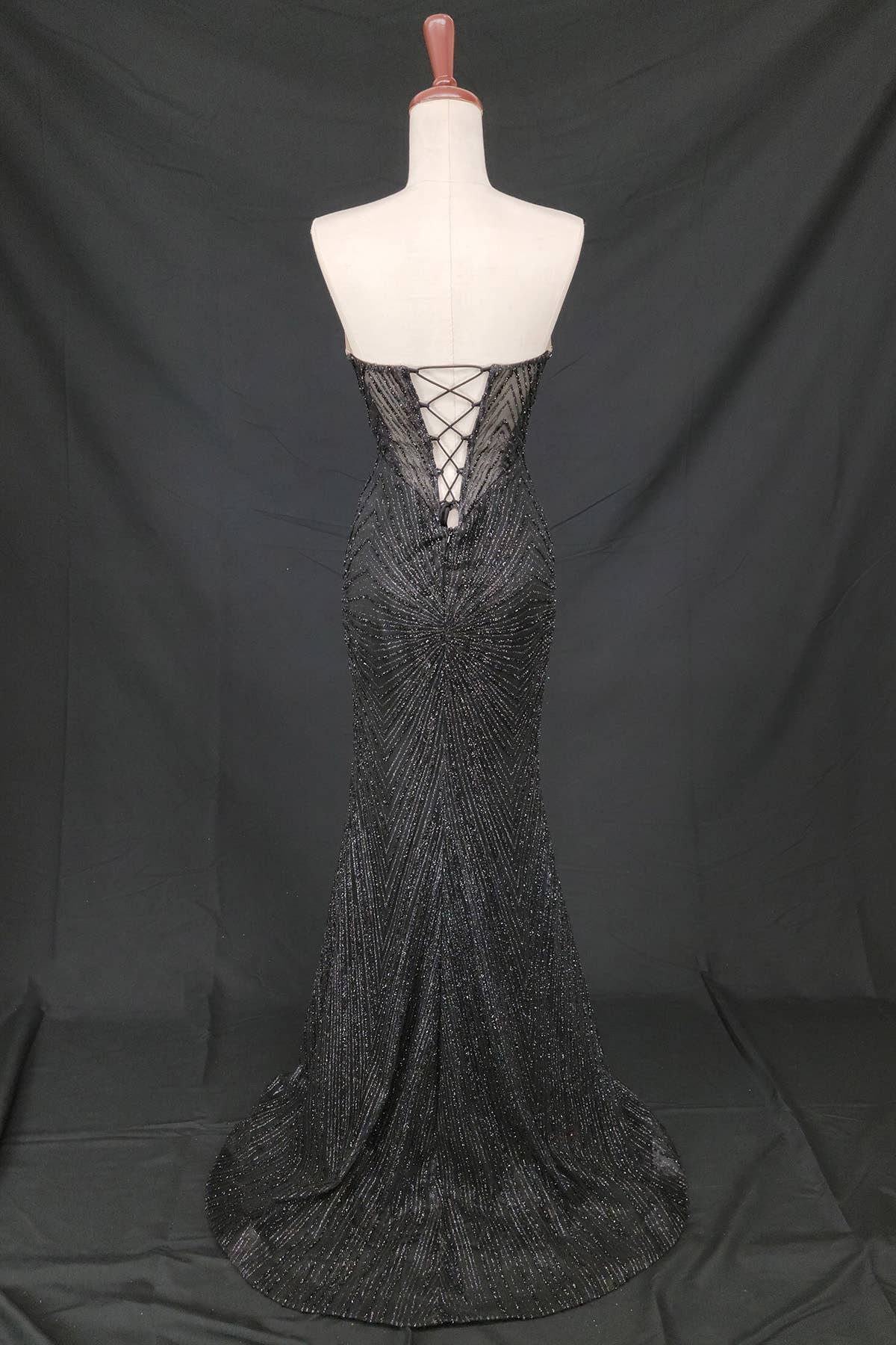 Long sparkling mermaid dress with hanging jewels CF001