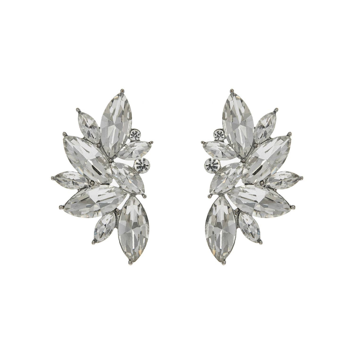 Gemstone Cluster Evening Post Earrings