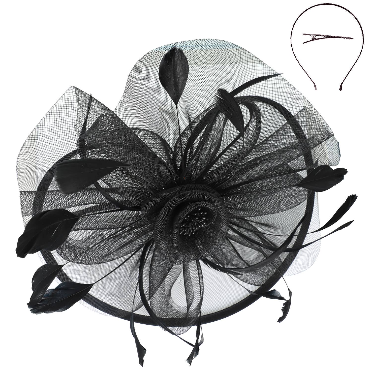 Floral Organza Mesh Ribbon Fascinator
