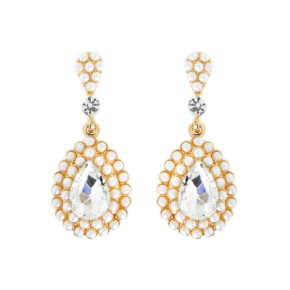 Dangly Teardrop Rhinestone Earrings