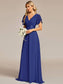 Double V-Neck Ruffles Chiffon Bridesmaid Dress