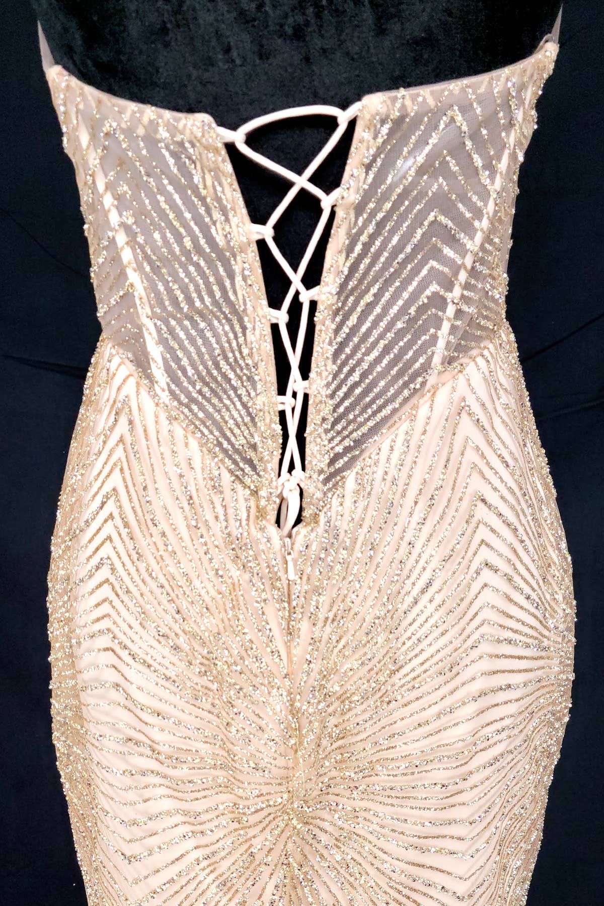 Long sparkling mermaid dress with hanging jewels CF001