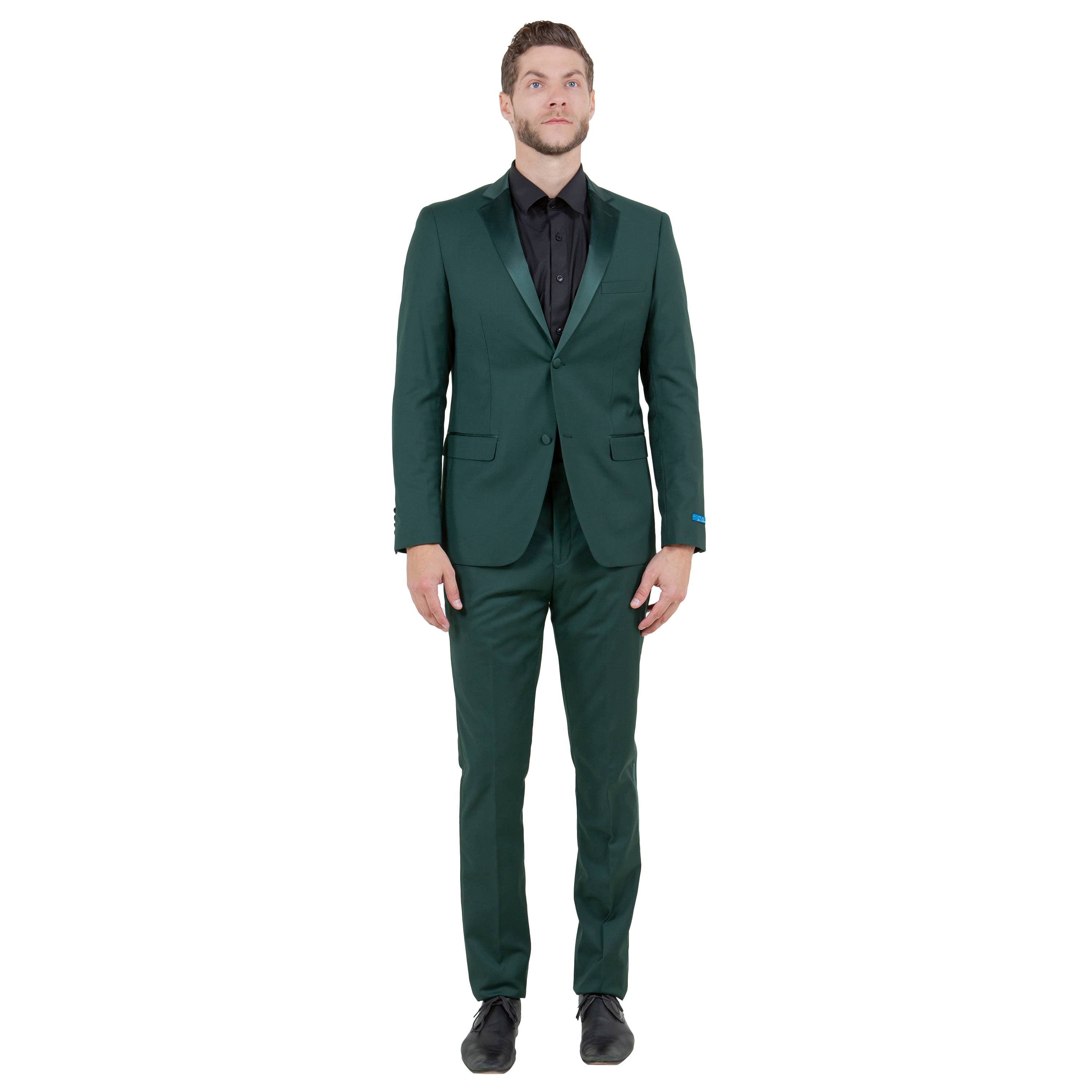Bryan Michaels Men's 2pc Tuxedo Set Satin Notch Lapel, Green