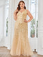 Plus Size Sequin Fishtail Evening Dress
