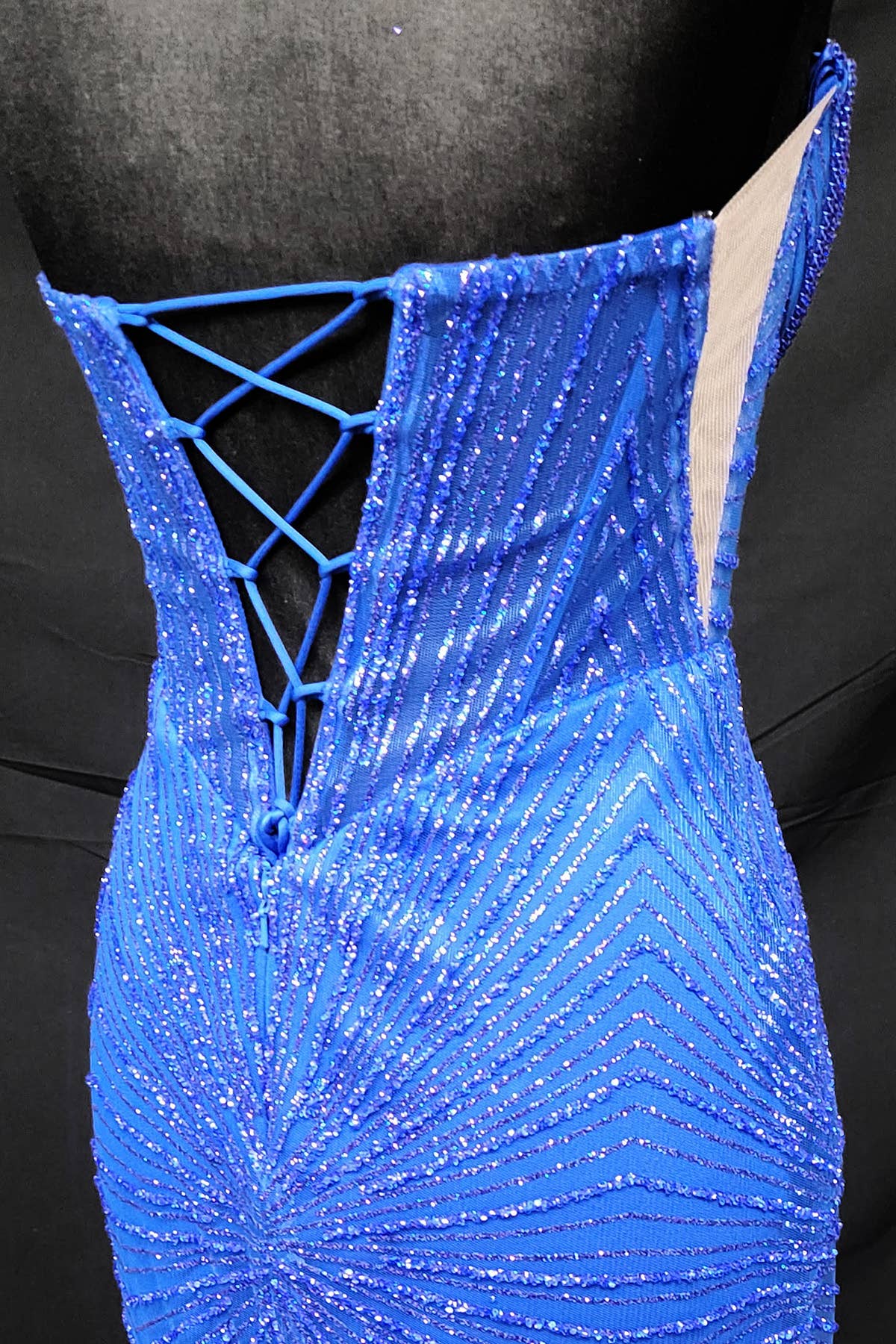 Long sparkling mermaid dress with hanging jewels CF001