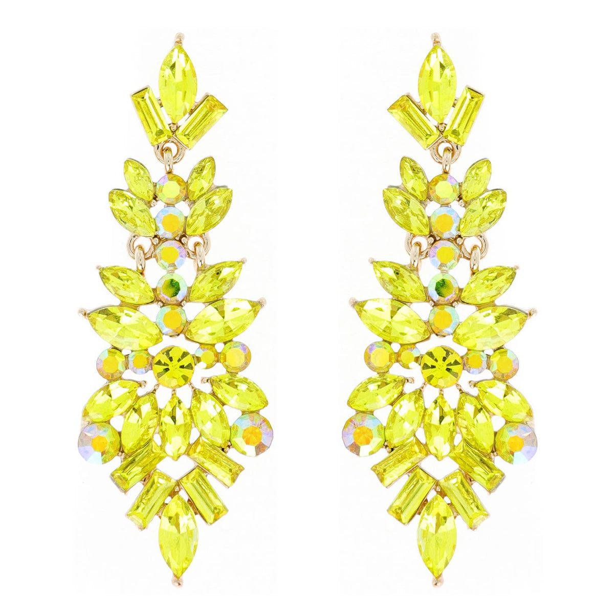 Gemstone Cluster Chandelier Earrings