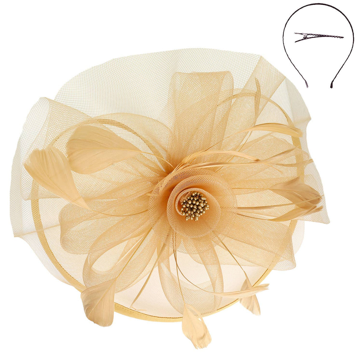 Floral Organza Mesh Ribbon Fascinator