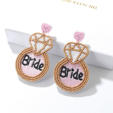 Diamond Ring Bride Earrings