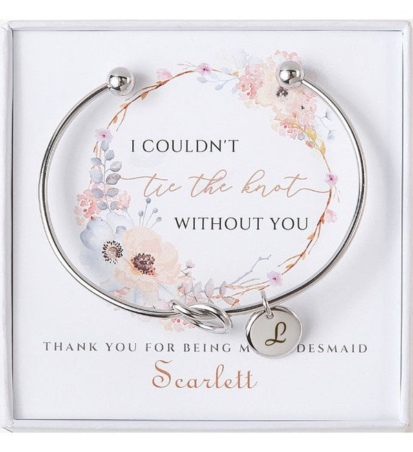 Wedding Personalized Bridesmaid Bangle Gift Set