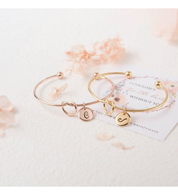 Wedding Personalized Bridesmaid Bangle Gift Set