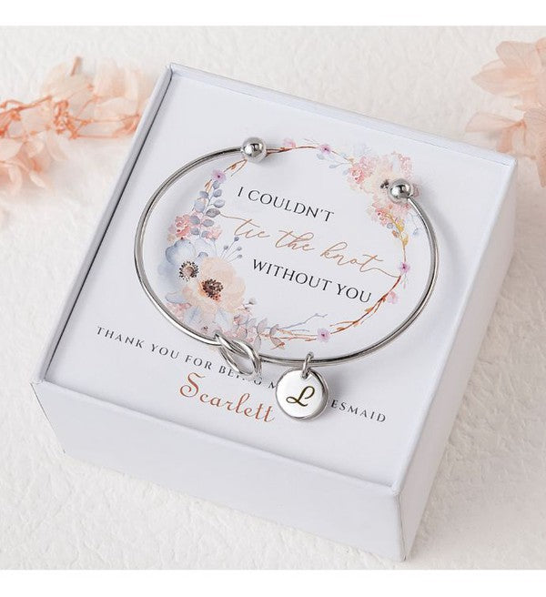 Wedding Personalized Bridesmaid Bangle Gift Set