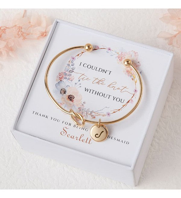 Wedding Personalized Bridesmaid Bangle Gift Set