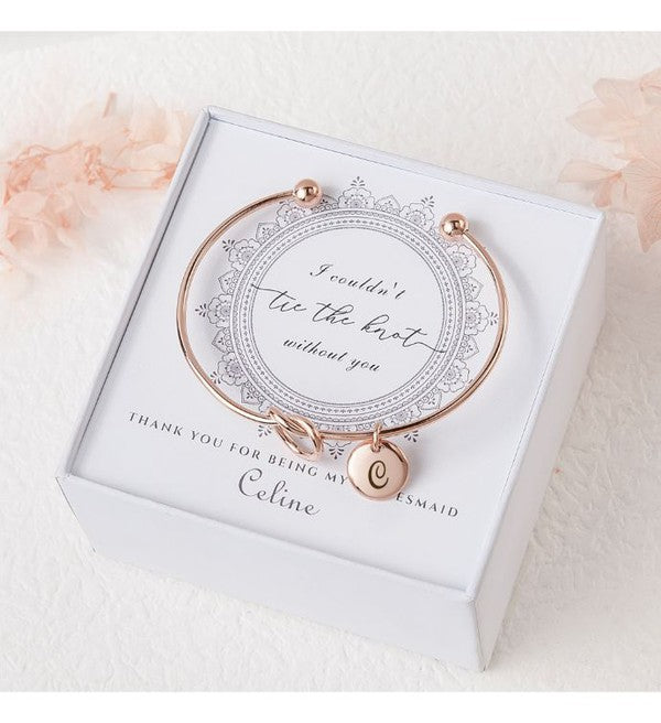 Wedding Personalized Bridesmaid Bangle Gift Set