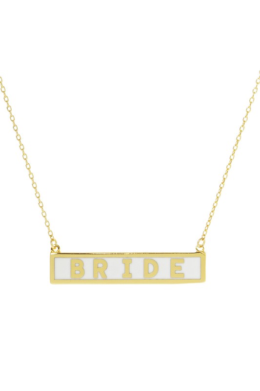 Gold-Dipped BRIDE Pendant Necklace