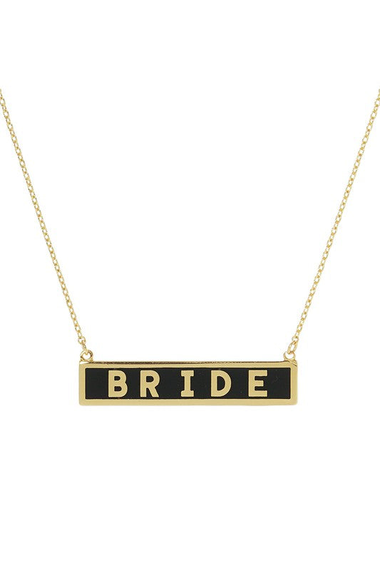 Gold-Dipped BRIDE Pendant Necklace