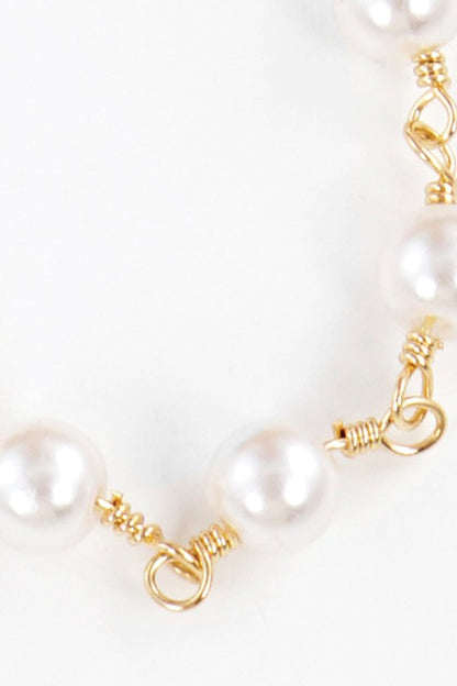 Gold-Dipped Linked Pearl Bridesmaid Necklace