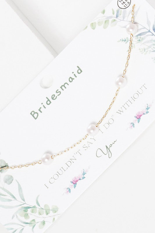 Gold-Dipped Chain Pearl Bridesmaid Necklace